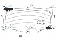 VIBE-09 RWHX Стекло заднее с обогревом PONTIAC VIBE 08-10