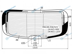 MACAN RWHX Стекло заднее с обогревом PORSCHE 14-