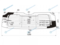 EVOQUE-3D RWHX Стекло заднее с обогревом RANGE ROVER EVOQUE 3D SUV 11-18