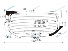 DUSTER RWHX Стекло заднее с обогревом RENAULT 10-21