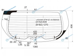 LAGUNA-STW-07-1H RWHX Стекло заднее с обогревом RENAULT LAGUNA 5D WGN 07-15