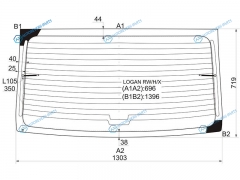 LOGAN RWHX Стекло заднее с обогревом RENAULT 04-13