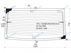 SPG-7264BGNSB RWHX Стекло заднее с обогревом RENAULT LOGAN 04-13