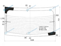 LOGAN-13 RWHX Стекло заднее с обогревом RENAULT LOGAN 14-