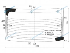 SPG-7292BGNS RWHX Стекло заднее с обогревом RENAULT LOGAN 14-