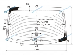 MEGANE-4D RWHX Стекло заднее с обогревом RENAULT MEGANE 4D SED 96-03