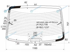 MEGANE-HBK-95 RWHX Стекло заднее с обогревом RENAULT MEGANE 5D HBK 96-03