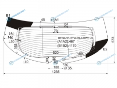 MEGANE-STW-09-A RWHX Стекло заднее с обогревом RENAULT MEGANE 5D WGN 08-16