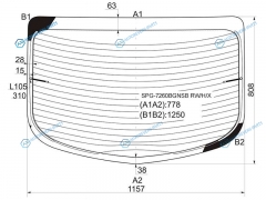 SPG-7260BGNSB RWHX Стекло заднее с обогревом RENAULT MEGANE II 4D SED 02-08