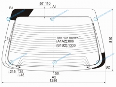 R19-HBK RWHX Стекло заднее с обогревом RENAULT R19 35D HBK 88-96
