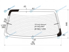 R19-4D RWHX Стекло заднее с обогревом RENAULT R19 4D SED 88-96