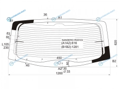 SANDERO RWHX Стекло заднее с обогревом RENAULT 08-14RENAULT STEPWAY 10-14