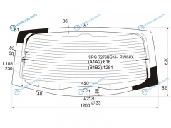 SPG-7276BGNH RWHX Стекло заднее с обогревом RENAULT SANDERO 08-14RENAULT STEPWAY 10-14