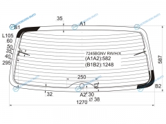 7245BGNV RWHX Стекло заднее с обогревом RENAULT SCENIC I 97-03