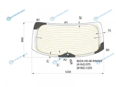 IBIZA-H5-08 RWHX Стекло заднее с обогревом SEAT IBIZA 5D HBK 08-17