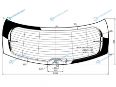 LEON-09 RWHX Стекло заднее с обогревом SEAT LEON 09-12