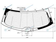 LEON-12 RWHX Стекло заднее с обогревом SEAT LEON 12-20