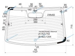 7603BGNHBZ RWHX Стекло заднее с обогревом SEAT TOLEDO 91-99CHERY AMULET 03-10