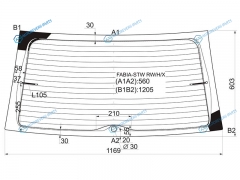 FABIA-STW RWHX Стекло заднее с обогревом SKODA FABIA ESTATE 5D WGN 99-07