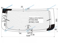 FABIA-II-STW RWHX Стекло заднее с обогревом SKODA FABIA II 5D WGN 07-14