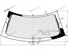 OCTAVIA-13 STW-1H RWHX Стекло заднее с обогревом SKODA OCTAVIA 5D WGN 13-20
