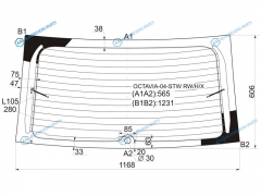 OCTAVIA-04-STW RWHX Стекло заднее с обогревом SKODA OCTAVIA II 5D WGN 04-13