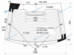 OCTAVIA2.0-1 RWHX Стекло заднее с обогревом SKODA OCTAVIA TOUR 45D HBK 96-11