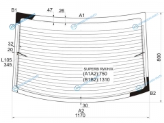 SUPERB RWHX Стекло заднее с обогревом SKODA 02-08
