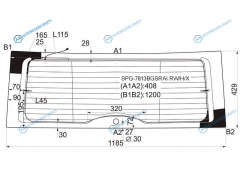 SPG-7813BGSRAI RWHX Стекло заднее с обогревом SKODA YETI 09-18