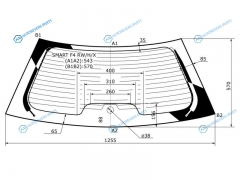 SMART-F4 RWHX Стекло заднее с обогревом SMART FOR FOUR 04-06