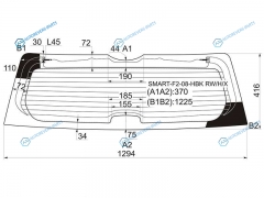 SMART-F2-08-HBK RWHX Стекло заднее с обогревом SMART FOR TWO 3D HBK 07-15