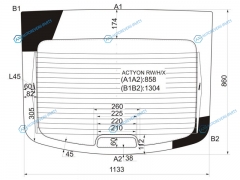 ACTYON RWHX Стекло заднее с обогревом SSANGYONG 06-11