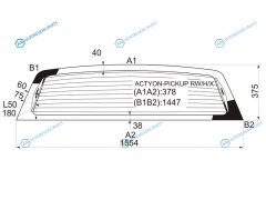 ACTYON-PICKUP RWHX Стекло заднее с обогревом SSANGYONG ACTYON PICKUP 06-12