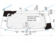 REXTON-1 RWHX Стекло заднее с обогревом SSANGYONG REXTON 01-17