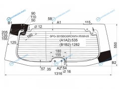 SPG-3015BGSROW1H RWHX Стекло заднее с обогревом SSANGYONG REXTON 01-17