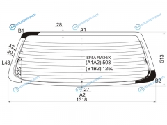 SF5A RWHX Стекло заднее с обогревом SUBARU FORESTER 00-02