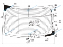 BR9-09 RWHX Стекло заднее с обогревом SUBARU LEGACY 4D SED 09-14