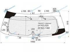 FB22371 RWHX Стекло заднее с обогревом SUBARU LEGACYOUTBACK 5D WGN 03-09