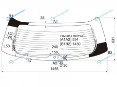 FB20851 RWHX Стекло заднее с обогревом SUBARU LEGACYOUTBACK 5D WGN 98-03