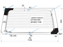 16RRV1 RWHX Стекло заднее с обогревом SUBARU PLEO 98-02