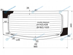 11KR2 RWHX Стекло заднее с обогревом SUBARU R2 03-10