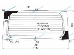 UK1 RWHX Стекло заднее с обогревом SUBARU STELLA 06-11