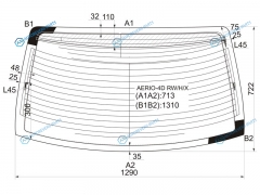AERIO-4D RWHX Стекло заднее с обогревом SUZUKI AERIOLIANA 4D 01-07