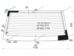 Y9F-5D RWHX Стекло заднее с обогревом SUZUKI CULTUS SWIFT 5D 86-95