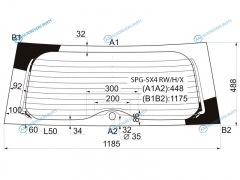 SPG-SX4 RWHX Стекло заднее с обогревом SUZUKI SX4 5D 06-14