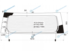 RC20 RWHX Стекло заднее с обогревом TOYOTA ALPHARD 02-08