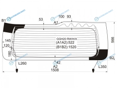 GGH20 RWHX Стекло заднее с обогревом TOYOTA ALPHARDVELLFIRE 08-15
