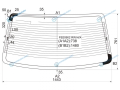 FB20902 RWHX Стекло заднее с обогревом TOYOTA AVALON 00-05