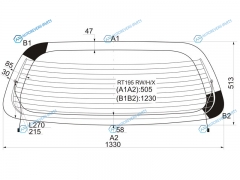 RT195 RWHX Стекло заднее с обогревом TOYOTA CALDINA 92-02
