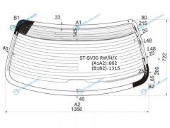 ST-SV30 RWHX Стекло заднее с обогревом TOYOTA CAMRY 4D SED 90-94